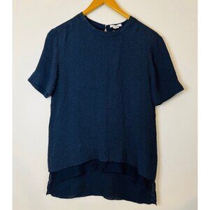 Helmut Lange Lagenlook Short Sleeve Layered Look Silk Blouse Womens Size Small